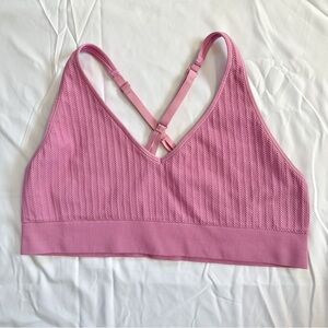 PINK Seamless Cable Plunge Sports Bra Sz XXL